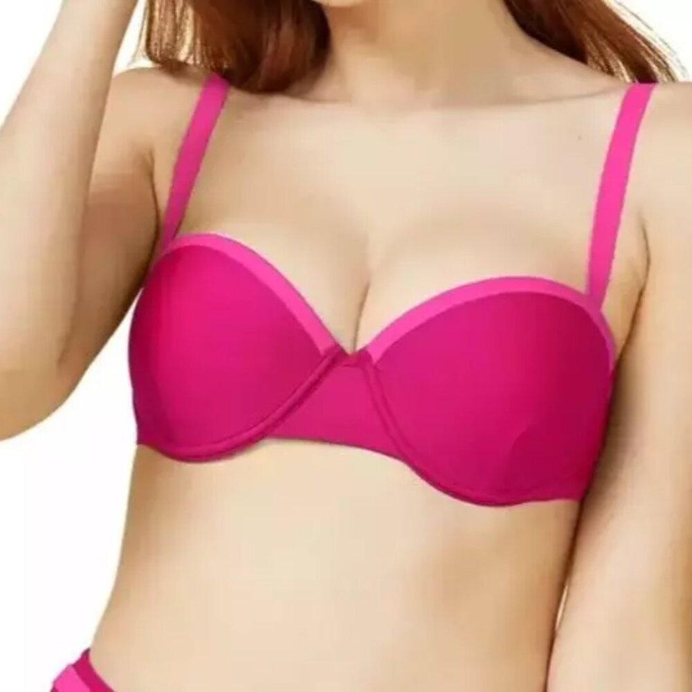 Summersalt Womens Fused Delta Padded Bikini Top Purple Size  6